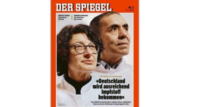 Ünlü Alman dergisi, Prof. Uğur Şahin ve Özlem Türeci'yi 2021'in ilk sayısında kapağına taşıdı
