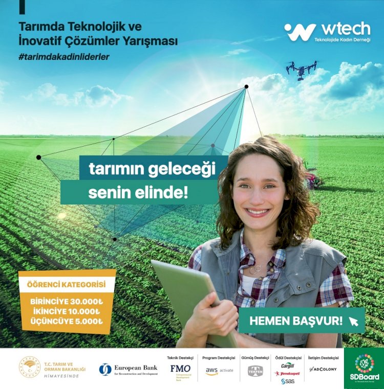 Teknolojide Kadın Derneği’nin, Tarımda Teknolojik ve İnovatif Çözümler yarışmasına başvurular devam ediyor
