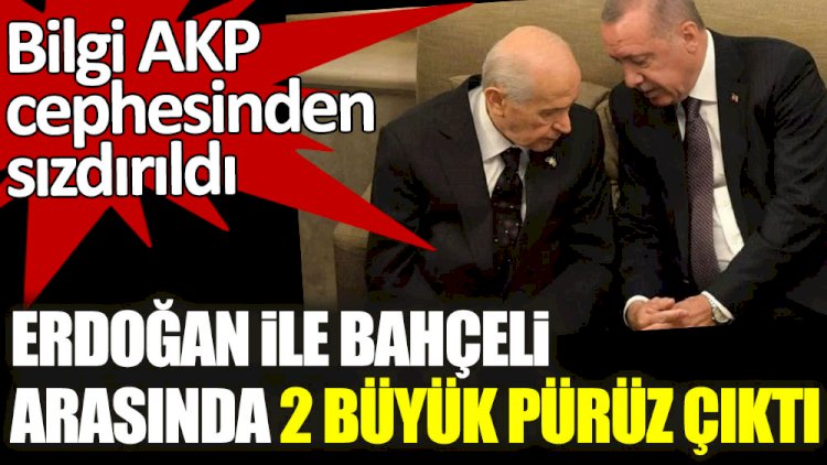 Erdoğan ile Bahçeli arasında 2 büyük pürüz çıktı! Bilgi AKP cephesinden sızdırıldı