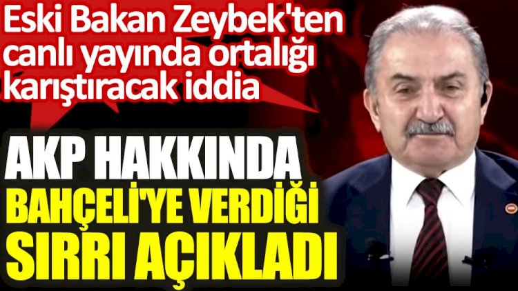 Eski Bakan Namık Kemal Zeybek'ten canlı yayında ortalığı karıştıracak iddia!