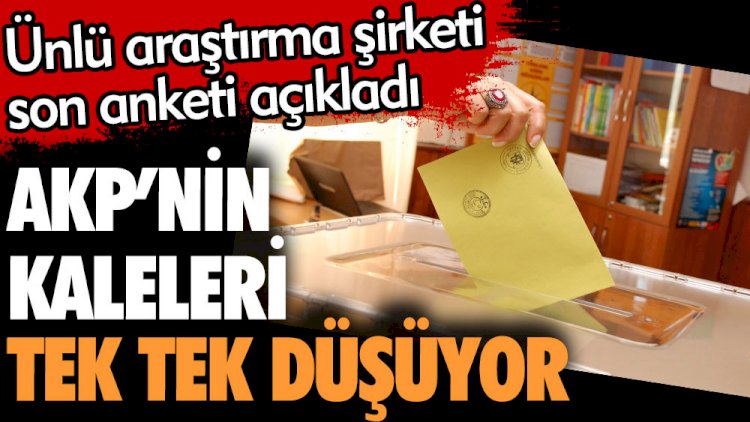 AKP'nin kaleleri tek tek düşüyor. Ünlü araştırma şirketi son anketi açıkladı