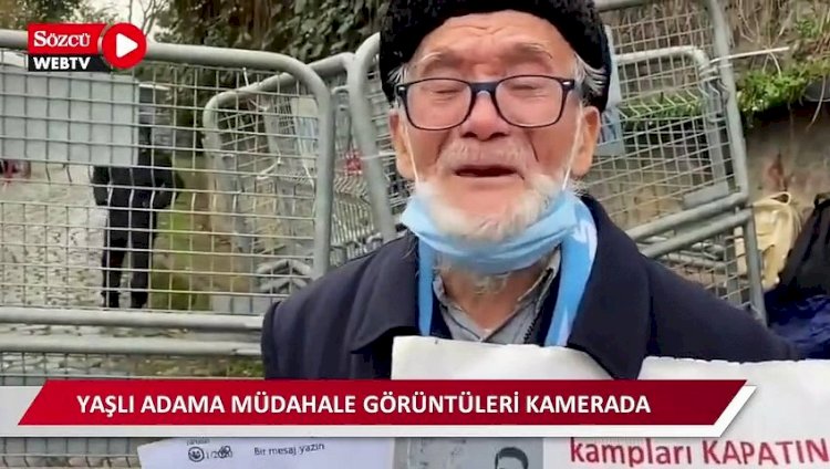 Sesini Erdoğan’a duyurmak isteyen yaşlı Uygur Türkü’ne uygulanan sert müdahale tepki çekti