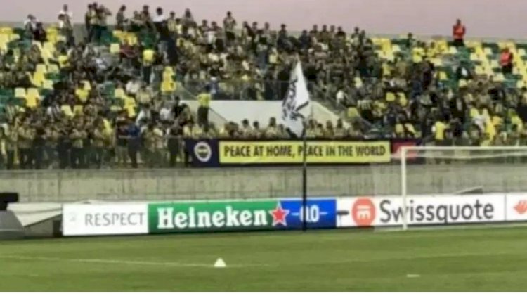 Fenerbahçe taraftarından Güney Kıbrıs Rum Kesimi’nde Atatürk pankartı