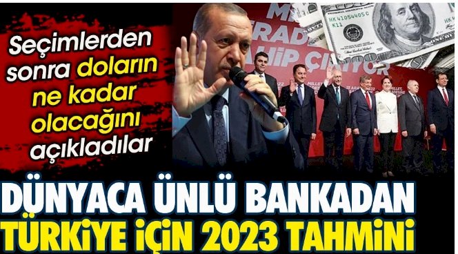 Dünyaca ünlü bankadan Türkiye için 2023 tahmini.