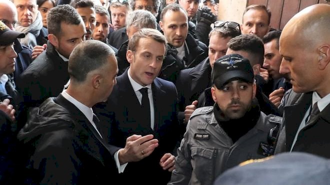 Fransa Cumhurbaşkanı Macron,İsrailli güvenlik güçleriyle tartıştı