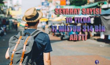 SEYAHAT SAYISI 10 YILDA 17 MİLYON 314 BİN ARTTI