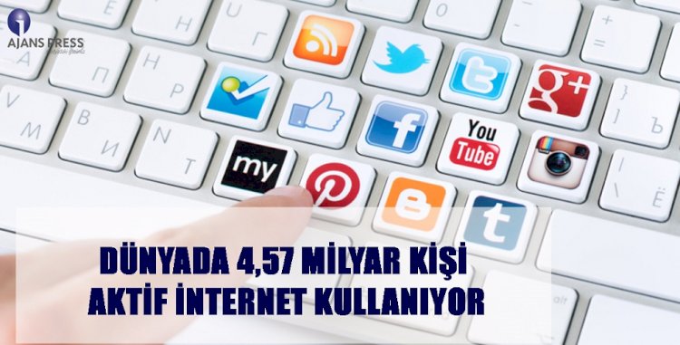DÜNYADA 4,57 MİLYAR KİŞİ AKTİF İNTERNET KULLANIYOR