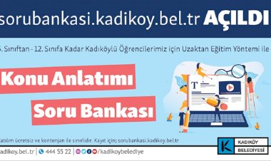 KADIKÖY BELEDİYESİ’NDEN UZAKTAN EĞİTİME ‘SORU BANKASI’ DESTEĞİ