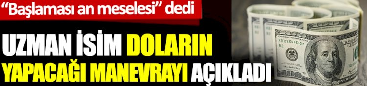 Dikkat! Doların yapacağı manevrayı uzman isim açıkladı. Başlaması an meselesi dedi