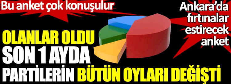 Olanlar oldu son 1 ayda partilerin bütün oyları değişti.