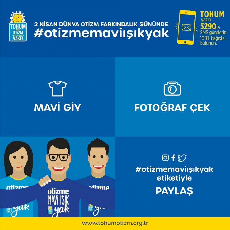Bugün 2 Nisan Dünya Otizm Farkındalık Günü!   “Otizme Mavi Işık Yak”