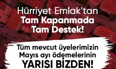 Hürriyet Emlak’tan Tam Kapanmada Emlak Ofislerine Tam Destek