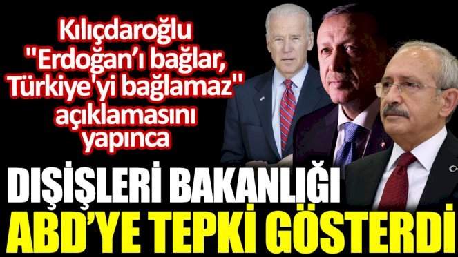 Dışişleri Bakanlığı ABD'ye tepki gösterdi