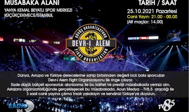 Devr-i Alem Fight Kick Boks Organizasyonu Serisi 25 Ekim de İstanbul’da tekrar sizlerle.