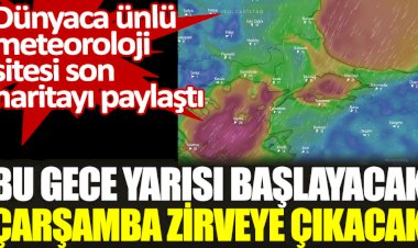 Bu gece yarısı başlayacak çarşamba zirveye çıkacak.