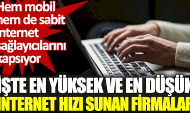 Türkiye’de en yüksek ve en düşük internet hızı sunan firmalar belli oldu