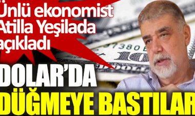 Atilla Yeşilada açıkladı. Dolar’da düğmeye bastılar