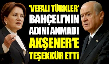 Vefalı Türkler' Bahçeli'nin adını anmadı, Akşener'e teşekkür etti