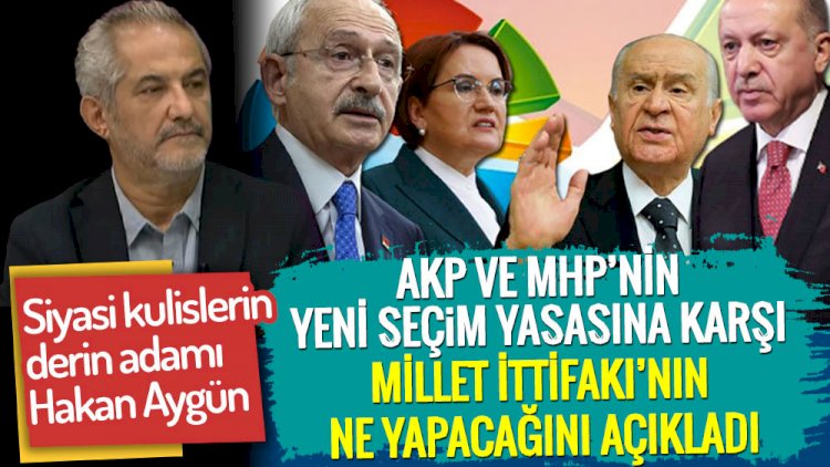 Gazeteci Hakan Aygün AKP ve MHP’nin yeni seçim yasasına karşı Millet İttifakı’nın ne yapacağını açıkladı
