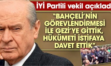 İYİ Partili vekil açıkladı 'Bahçeli’nin görevlendirmesi ile Gezi’ye gittik, Hükümeti istifaya davet ettik.'