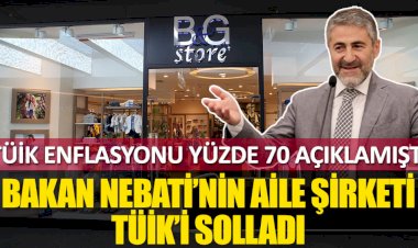 TÜİK enflasyonu yüzde 70 olarak açıklamıştı. Bakan Nebati'nin aile şirketi TÜİK'i solladı