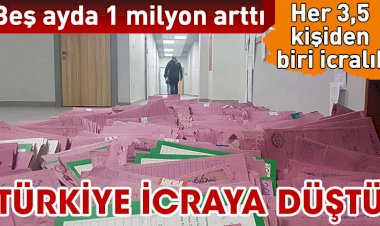 Türkiye icraya düştü beş ayda dosya sayısı 1 milyon arttı, 23,5 milyona ulaştı