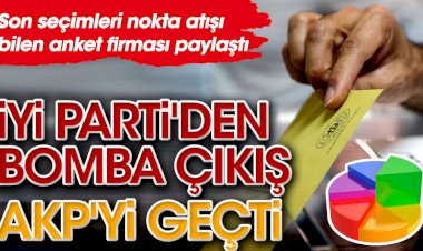 İYİ Parti'den bomba çıkış: AKP'yi geçti. Son seçimleri nokta atışı bilen anket firması paylaştı