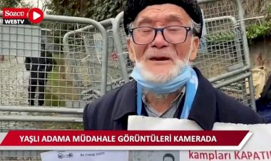 Sesini Erdoğan’a duyurmak isteyen yaşlı Uygur Türkü’ne uygulanan sert müdahale tepki çekti