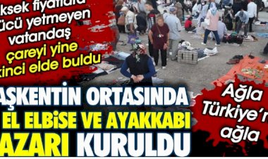 Başkentin ortasında 2. el elbise ve ayakkabı pazarı kuruldu.