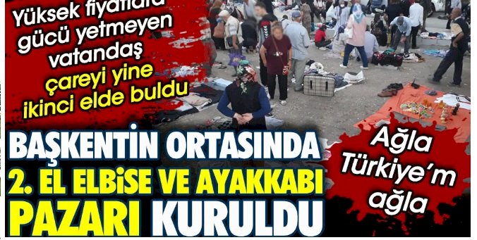 Başkentin ortasında 2. el elbise ve ayakkabı pazarı kuruldu.