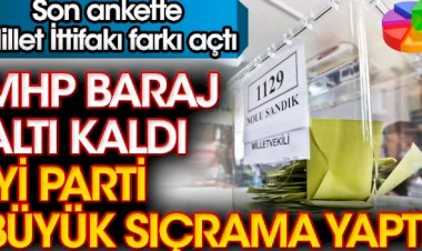 Son ankette Millet İttifakı farkı açtı. MHP baraj altı kaldı İYİ Parti büyük sıçrama yaptı