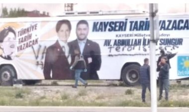 İYİ Parti’nin seçim otobüsüne çirkin saldırı
