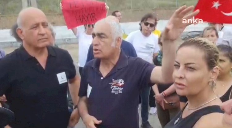 USKUMRUKÖY'DEKİ BETON SANTRALİ İNŞAATINI PROTESTO EDİLDİ