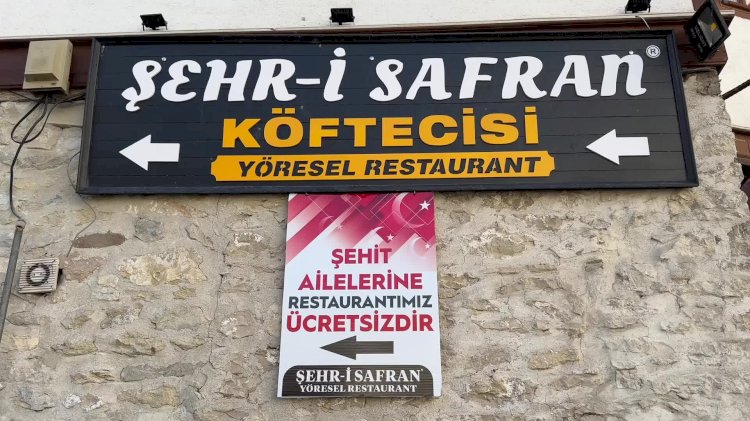 SAFRANBOLU'DA RESTORAN SAHİBİ GALİP BENZEK, ŞEHİT AİLELERİNE ÜCRETSİZ HİZMET SUNUYOR