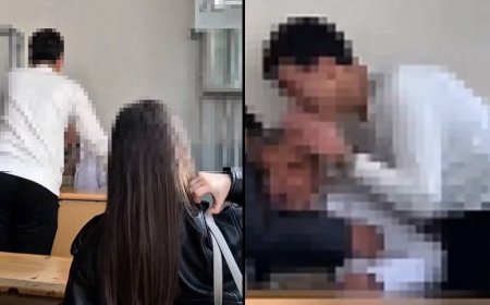Görüntüler tepki çekti: Liselilerden öğretmene zorbalık!