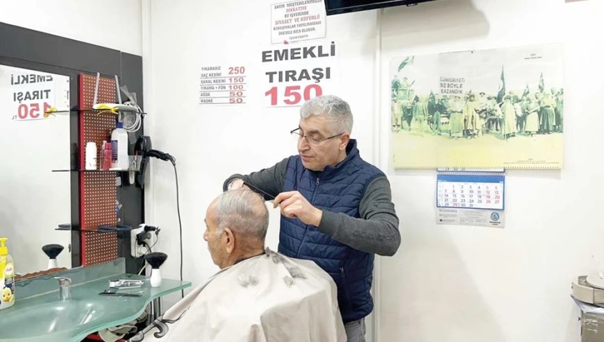 Tıraşta emekliye indirimli tarife