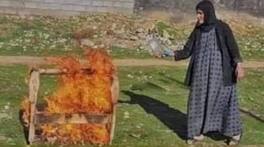Evlatlarıyla bağları kopan anne beşiği yakarak sitem etti