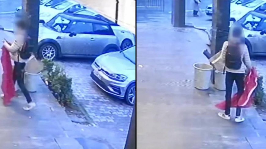 Beylikdüzü’nde Türk bayrağına saldırıya gözaltı: Koparıp yere atmış, üzerine basmıştı…