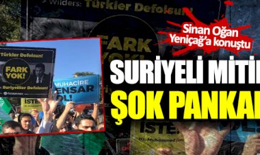 Suriyeli mitinginde şok pankartlar