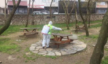 İSTANBUL'UN YEŞİL ALANLARI DEZENFEKTE EDİLİYOR